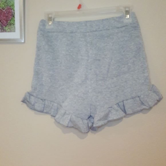 Grey Jogger Shorts w Ruffle Hem - Picture 6 of 7